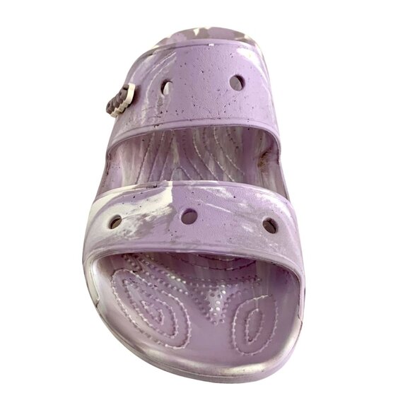 Crocs Lavender Marble Unisex Classic Slide Sandals M8/W10 Two Strap Summer - Picture 3 of 11